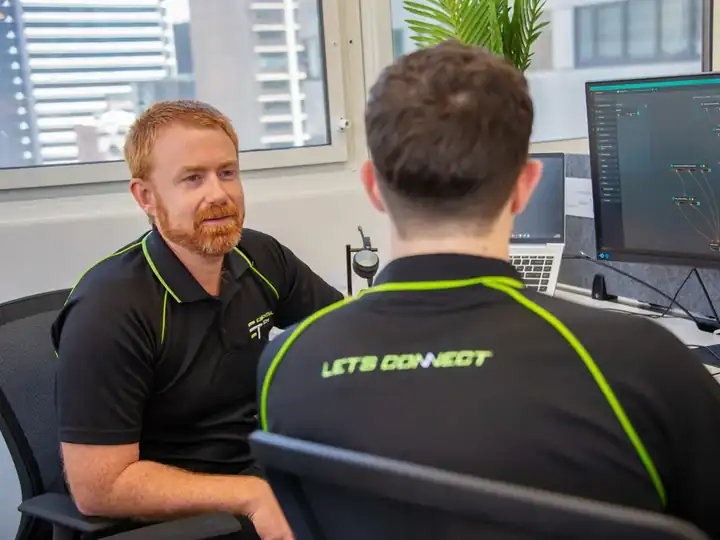 Essential Tech engineers working together on a client environment
